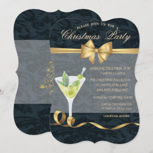 Elegante Bow-Cocktail-Weihnachtsfeier Einladung