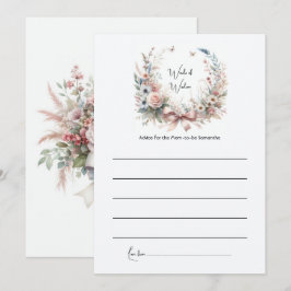 Elegante Bow Floral Baby Shower Mama-to-be Hinweiskarte