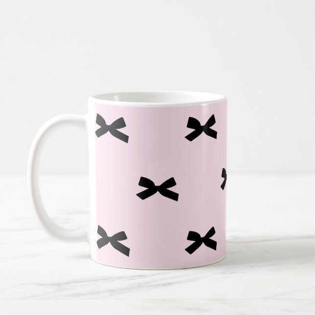Elegante Bow-Gemusterte Keramik Tasse (Links)