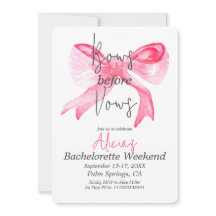 Elegante Bows vor Vows Pink Junggeselinnen-Abschie