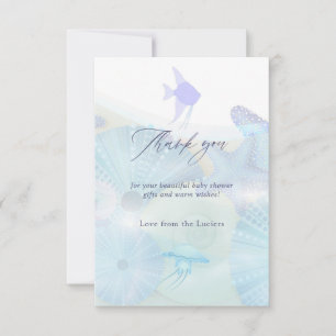 Elegante Boy Baby Shower zum Thema Meer Dankeskarte
