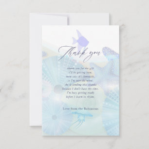 Elegante Boy Baby Shower zum Thema Meer Dankeskarte