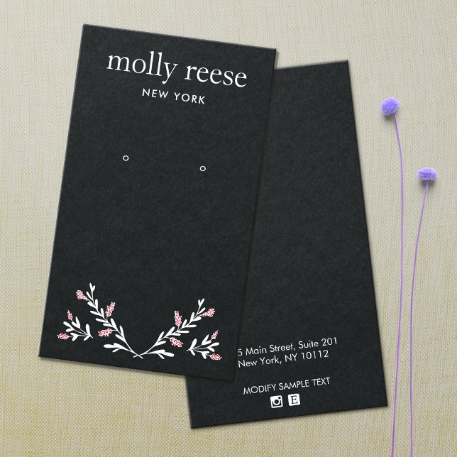 Elegante Branch Black Kraft Earring Display Card (Von Creator hochgeladen)