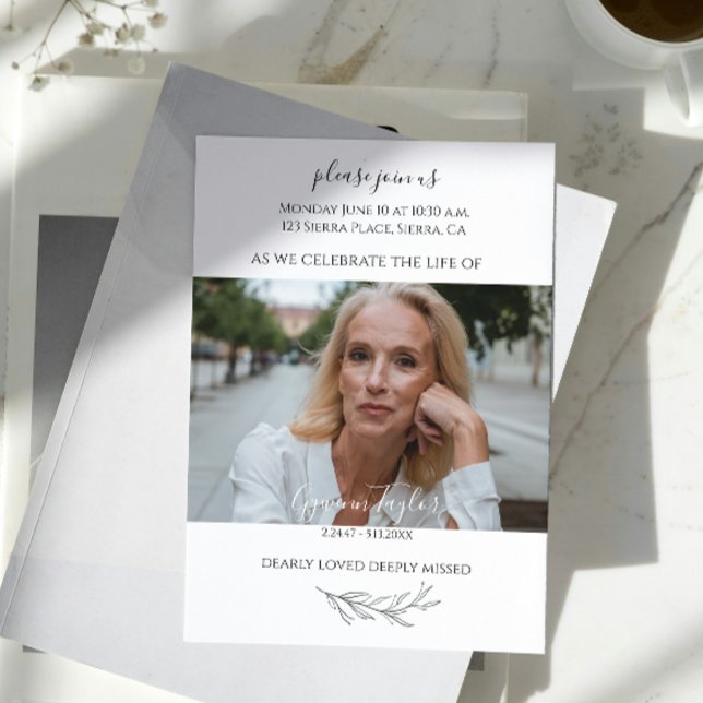 Elegante Branch Celebration of Life Einladung (Von Creator hochgeladen)