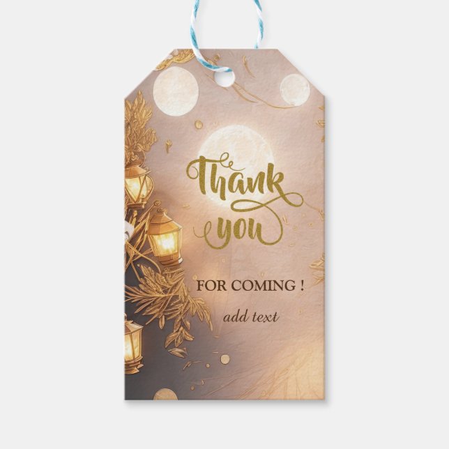 Elegante Branches Rustic Lantern Vielen Dank Geschenkanhänger (Vorderseite)