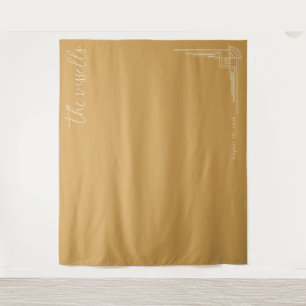 Elegante braune geometrische Linien Wandteppich
