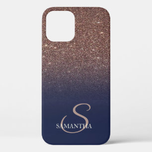 Elegante braune Glittertropfen, Marineblau Case-Mate iPhone Hülle