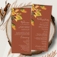 Elegante braune Herbstblätter Moderne Hochzeit