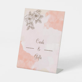 Elegante braune Hochzeitskarten und Geschenke Sockelschild