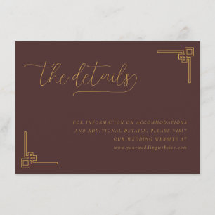 Elegante braune Kalligrafie mit chinesischen Motiv Begleitkarte