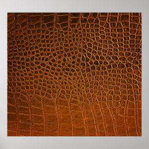 Elegante braune Krokodilledertextur. Poster