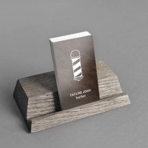 Elegante braune Kunstleder-Silber-Barbier-QR-Code