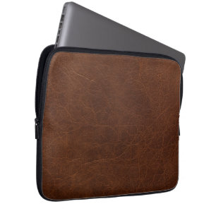 Elegante braune Lederoptik Laptopschutzhülle