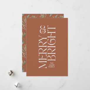 Elegante braune moderne Minimaltypografie Feiertagskarte