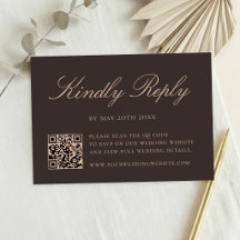 Elegante braune QR-Code-Hochzeit