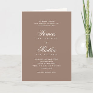 Elegante braune romantische Hochzeit Einladung