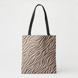 Elegante braune und beige Zebrastreifen-Tasche