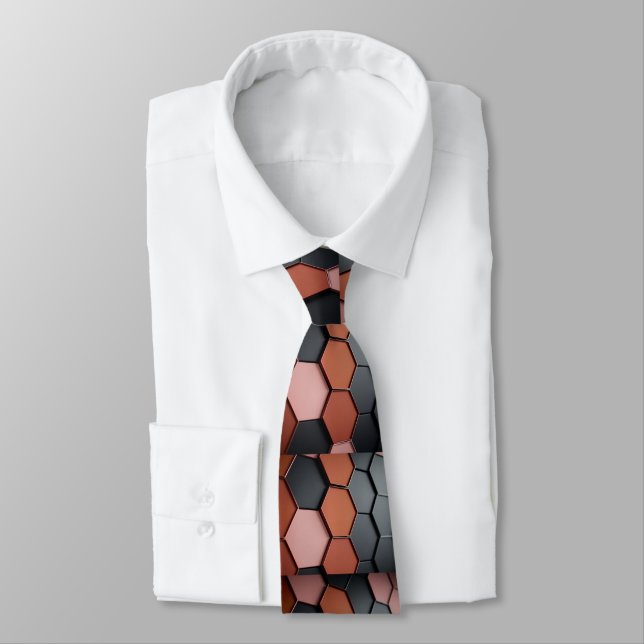 Elegante, braune und graue Krawatte (Gebunden)