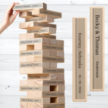 Elegante Braut & Bräutigam Familienname Datum Hoch