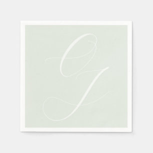 Elegante Braut Bräutigam Initialen Prägeeffekt Serviette
