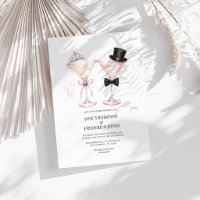 Elegante Braut Bräutigam Martini Cocktail Hochzeit