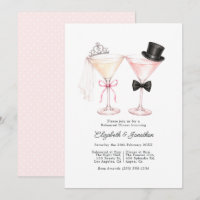 Elegante Braut Bräutigam Martini Probeessen