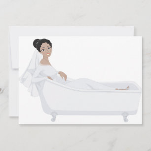Elegante Braut entspannt sich in der Badewanne Hoc Einladung