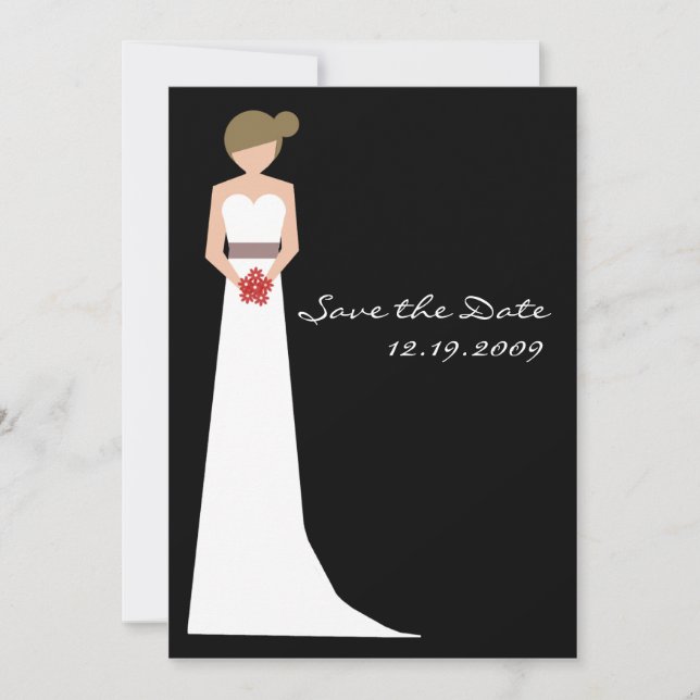 Elegante Braut in Gown Save The Date (Vorderseite)