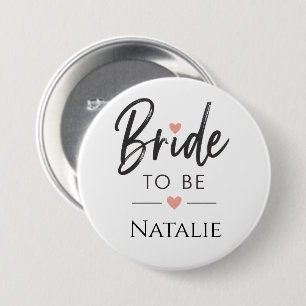 Elegante Braut-to-Be Personalisierte Namensnadel Button