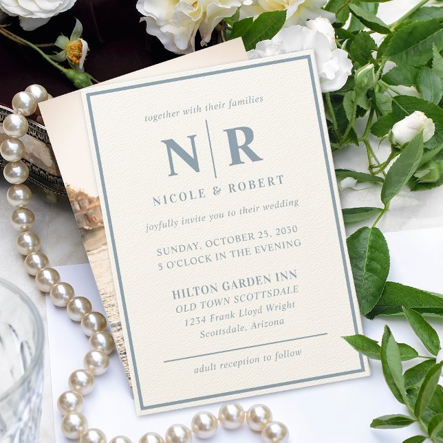 Elegante Braut- und Körperinitialen für Hochzeiten Einladung (Von Creator hochgeladen)