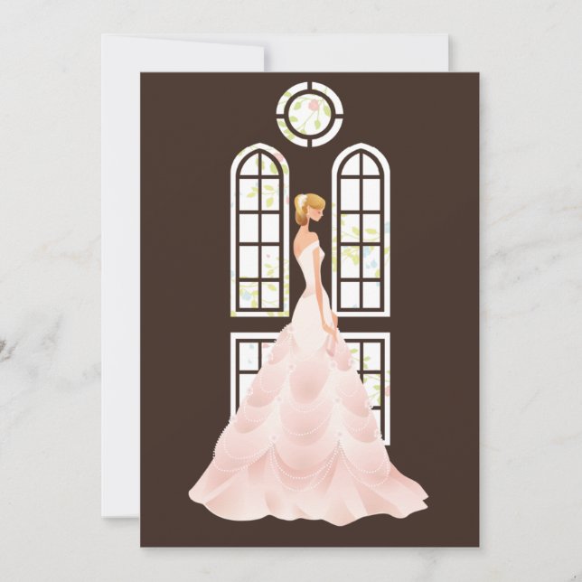 Elegante Brautdusche Einladung (Vorderseite)