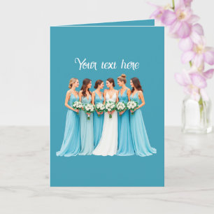 Elegante Brautjungfer anpassbare Hochzeit Karte