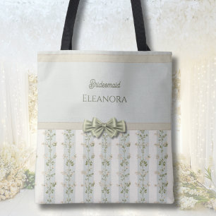 Elegante Brautjungfer Blumenstreifen Coquette Schl