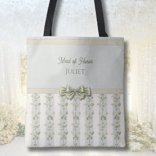 Elegante Brautjungfer Florale Streifen Kokette Sch