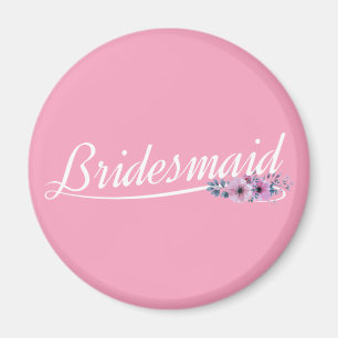 Elegante Brautjungfer Hochzeit Kalligrafie Magnet