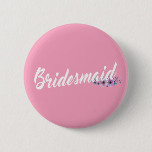 Elegante Brautjungfer Hochzeit Kalligrafie Pin But Button
