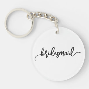 Elegante Brautjungfer Hochzeit Kalligrafie   Schlü Schlüsselanhänger