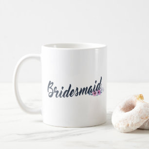 Elegante Brautjungfer-Hochzeits-Kalligrafie Tass Kaffeetasse