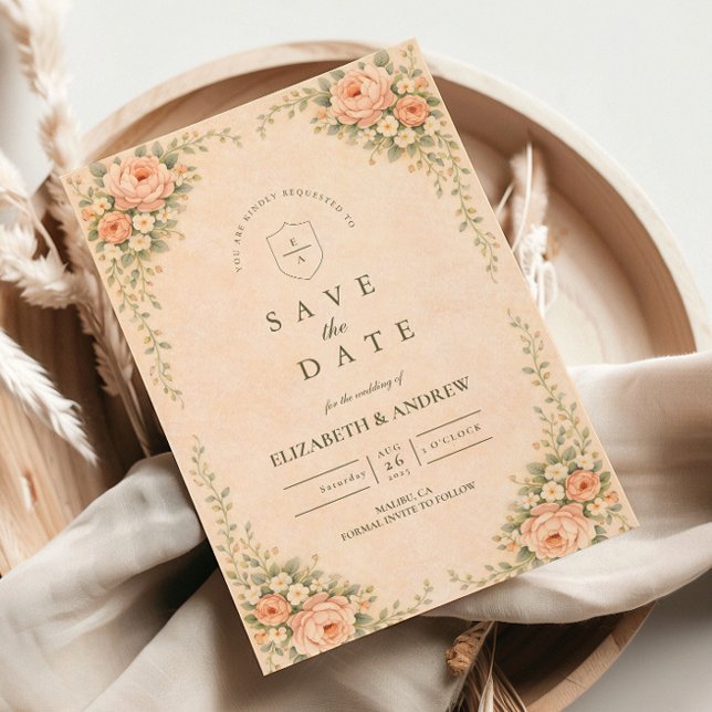 Elegante Brautrose-Bogen-Hochzeit Save The Date (Von Creator hochgeladen)