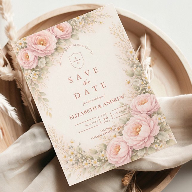 Elegante Brautrosengarten-Hochzeit Save The Date (Von Creator hochgeladen)