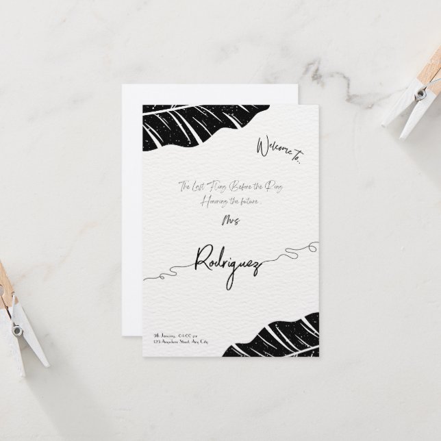 Elegante Bridal Dusche Einladung Flachkarte (Vorderseite/Rückseite Beispiel)