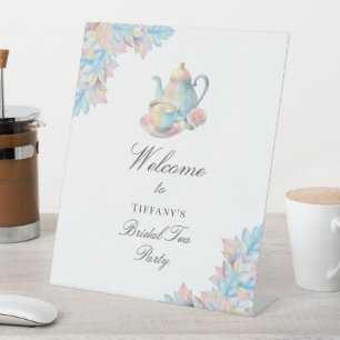 Elegante Bridal Tea Party Brautparty Willkommen Sockelschild