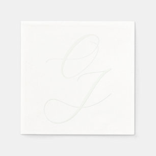 Elegante Bride Groom Initials Embossed Effekt Serviette