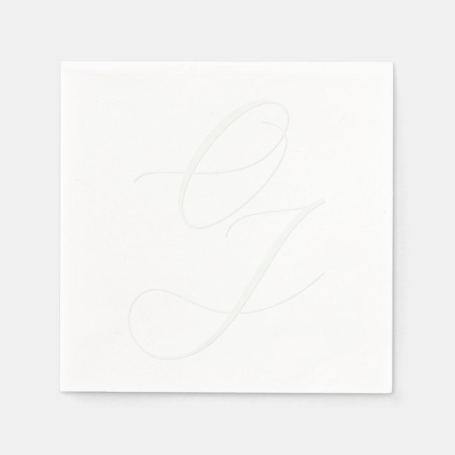 Elegante Bride Groom Initials Embossed Effekt Serviette (Vorderseite)