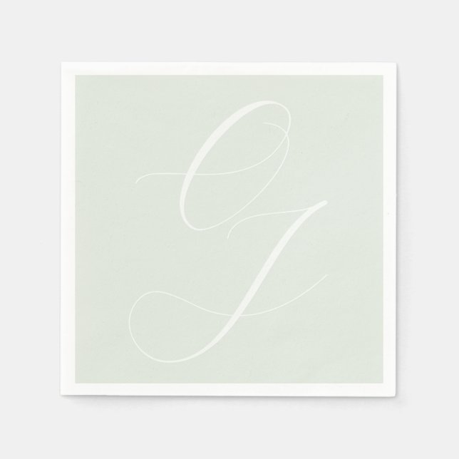 Elegante Bride Groom Initials Embossed Effekt Serviette (Vorderseite)
