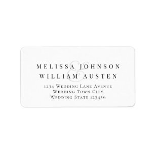 Elegante Bride & Groom Wedding RSVP Rücksendeadres Adressaufkleber
