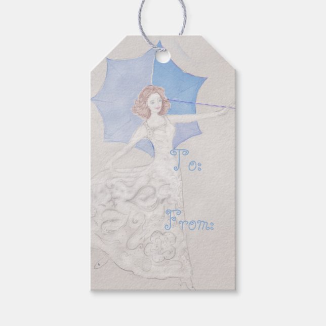 Elegante Bride Shower-Tag Geschenkanhänger (Vorderseite)