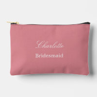 Elegante Bridesmaid Blush Pink Accessory Pouch