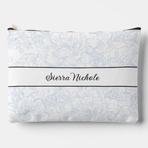 Elegante Bridesmaid Chinoiserie Blaue Peony Zubehörtasche
