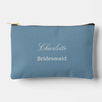 Elegante Bridesmaid Dusty Blue Accessory Pouch